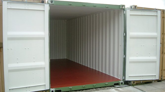 Primrose self storage container with doors open
