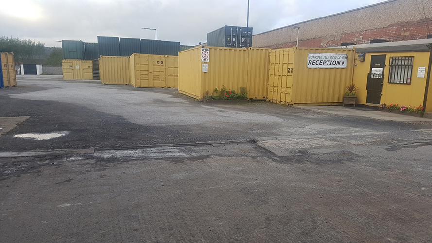 View of reception and containers at Primrose Storage